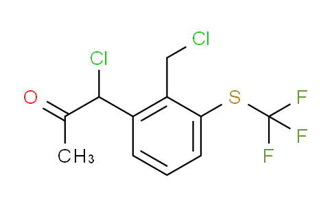 CAS No. 1805743-79-6, 1-Chloro-1-(2-(chloromethyl)-3-(trifluoromethylthio)phenyl)propan-2-one