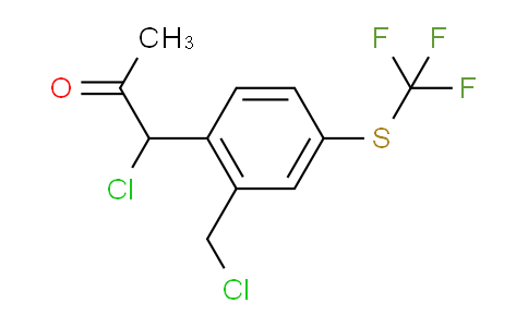 CAS No. 1804101-33-4, 1-Chloro-1-(2-(chloromethyl)-4-(trifluoromethylthio)phenyl)propan-2-one