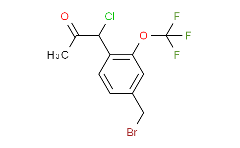 CAS No. 1804181-48-3, 1-(4-(Bromomethyl)-2-(trifluoromethoxy)phenyl)-1-chloropropan-2-one