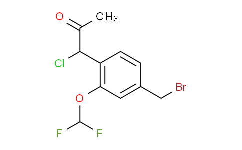 CAS No. 1804075-49-7, 1-(4-(Bromomethyl)-2-(difluoromethoxy)phenyl)-1-chloropropan-2-one