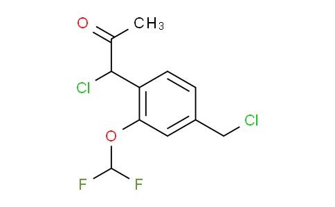 CAS No. 1805742-00-0, 1-Chloro-1-(4-(chloromethyl)-2-(difluoromethoxy)phenyl)propan-2-one