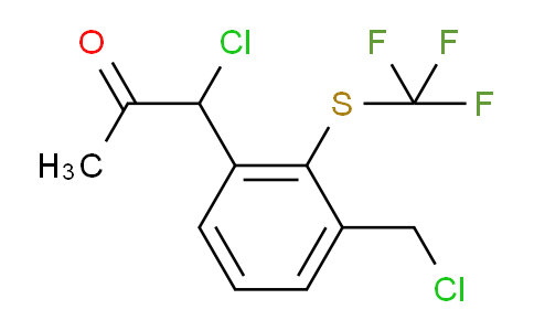 CAS No. 1805862-83-2, 1-Chloro-1-(3-(chloromethyl)-2-(trifluoromethylthio)phenyl)propan-2-one