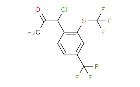CAS No. 1806659-85-7, 1-Chloro-1-(4-(trifluoromethyl)-2-(trifluoromethylthio)phenyl)propan-2-one