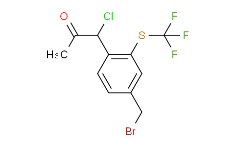 CAS No. 1803752-07-9, 1-(4-(Bromomethyl)-2-(trifluoromethylthio)phenyl)-1-chloropropan-2-one