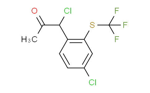 CAS No. 1806574-52-6, 1-Chloro-1-(4-chloro-2-(trifluoromethylthio)phenyl)propan-2-one