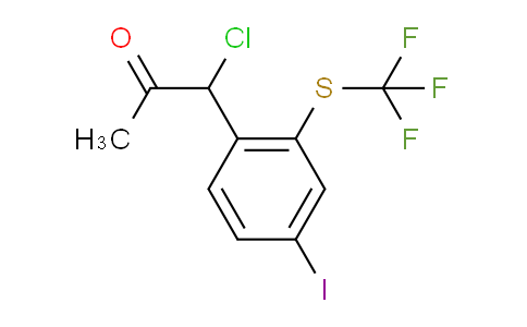 CAS No. 1806706-65-9, 1-Chloro-1-(4-iodo-2-(trifluoromethylthio)phenyl)propan-2-one