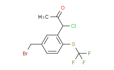 CAS No. 1804060-80-7, 1-(5-(Bromomethyl)-2-(trifluoromethylthio)phenyl)-1-chloropropan-2-one