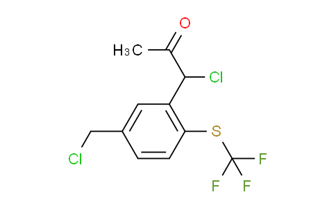 CAS No. 1806638-68-5, 1-Chloro-1-(5-(chloromethyl)-2-(trifluoromethylthio)phenyl)propan-2-one