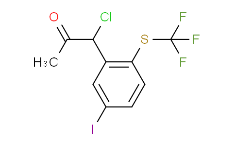 CAS No. 1805677-18-2, 1-Chloro-1-(5-iodo-2-(trifluoromethylthio)phenyl)propan-2-one