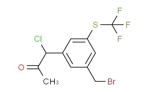 CAS No. 1804266-05-4, 1-(3-(Bromomethyl)-5-(trifluoromethylthio)phenyl)-1-chloropropan-2-one
