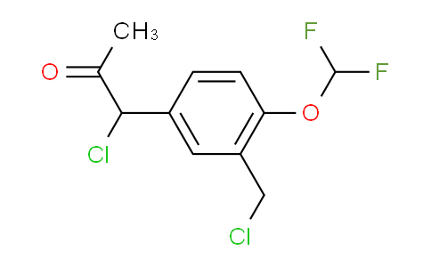 CAS No. 1803709-94-5, 1-Chloro-1-(3-(chloromethyl)-4-(difluoromethoxy)phenyl)propan-2-one