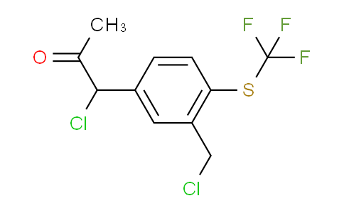 CAS No. 1804262-41-6, 1-Chloro-1-(3-(chloromethyl)-4-(trifluoromethylthio)phenyl)propan-2-one