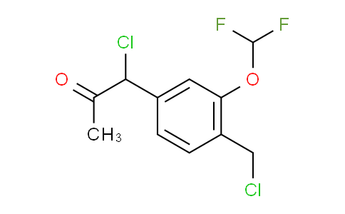 CAS No. 1803870-91-8, 1-Chloro-1-(4-(chloromethyl)-3-(difluoromethoxy)phenyl)propan-2-one