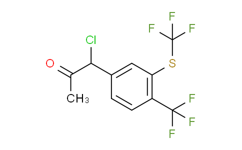 CAS No. 1806654-51-2, 1-Chloro-1-(4-(trifluoromethyl)-3-(trifluoromethylthio)phenyl)propan-2-one