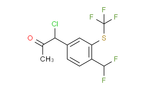 CAS No. 1804240-27-4, 1-Chloro-1-(4-(difluoromethyl)-3-(trifluoromethylthio)phenyl)propan-2-one