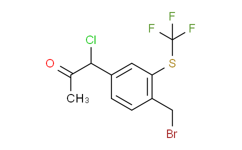 CAS No. 1806475-78-4, 1-(4-(Bromomethyl)-3-(trifluoromethylthio)phenyl)-1-chloropropan-2-one
