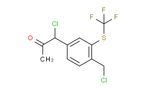 CAS No. 1805683-01-5, 1-Chloro-1-(4-(chloromethyl)-3-(trifluoromethylthio)phenyl)propan-2-one