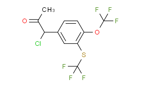 CAS No. 1806644-67-6, 1-Chloro-1-(4-(trifluoromethoxy)-3-(trifluoromethylthio)phenyl)propan-2-one