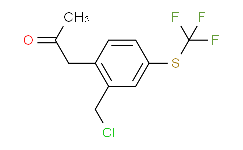 CAS No. 1803719-07-4, 1-(2-(Chloromethyl)-4-(trifluoromethylthio)phenyl)propan-2-one