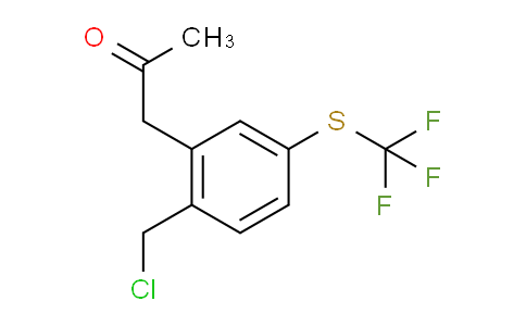 CAS No. 1806525-28-9, 1-(2-(Chloromethyl)-5-(trifluoromethylthio)phenyl)propan-2-one