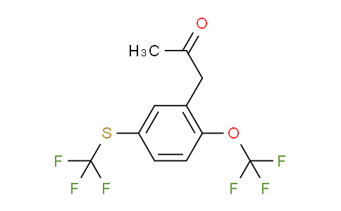 CAS No. 1805852-65-6, 1-(2-(Trifluoromethoxy)-5-(trifluoromethylthio)phenyl)propan-2-one