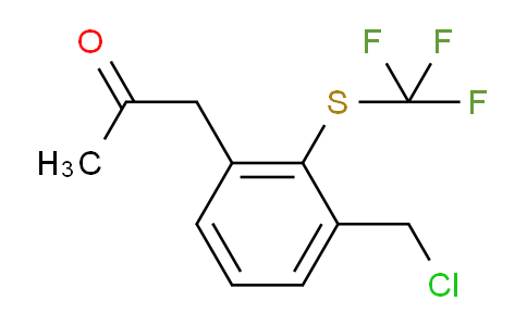CAS No. 1805880-15-2, 1-(3-(Chloromethyl)-2-(trifluoromethylthio)phenyl)propan-2-one