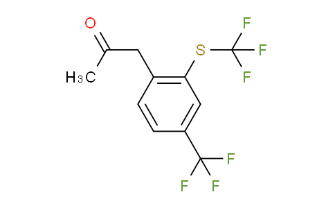 CAS No. 1806659-66-4, 1-(4-(Trifluoromethyl)-2-(trifluoromethylthio)phenyl)propan-2-one