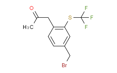 CAS No. 1804068-73-2, 1-(4-(Bromomethyl)-2-(trifluoromethylthio)phenyl)propan-2-one