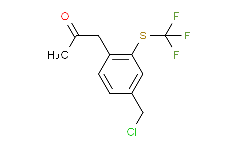 CAS No. 1804134-31-3, 1-(4-(Chloromethyl)-2-(trifluoromethylthio)phenyl)propan-2-one