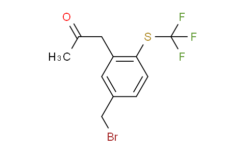 CAS No. 1805869-55-9, 1-(5-(Bromomethyl)-2-(trifluoromethylthio)phenyl)propan-2-one