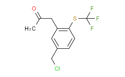 CAS No. 1805682-87-4, 1-(5-(Chloromethyl)-2-(trifluoromethylthio)phenyl)propan-2-one
