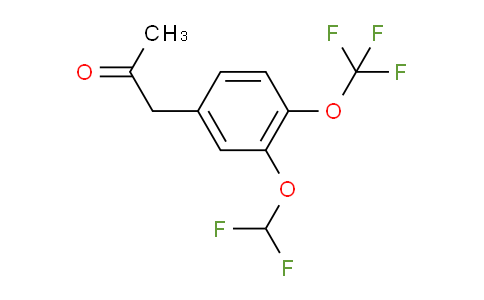 CAS No. 1804145-61-6, 1-(3-(Difluoromethoxy)-4-(trifluoromethoxy)phenyl)propan-2-one