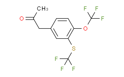 CAS No. 1805892-43-6, 1-(4-(Trifluoromethoxy)-3-(trifluoromethylthio)phenyl)propan-2-one