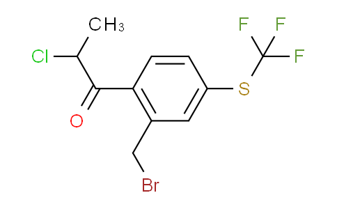 CAS No. 1803862-01-2, 1-(2-(Bromomethyl)-4-(trifluoromethylthio)phenyl)-2-chloropropan-1-one