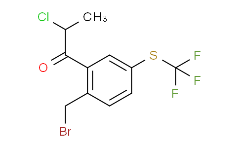CAS No. 1806548-95-7, 1-(2-(Bromomethyl)-5-(trifluoromethylthio)phenyl)-2-chloropropan-1-one