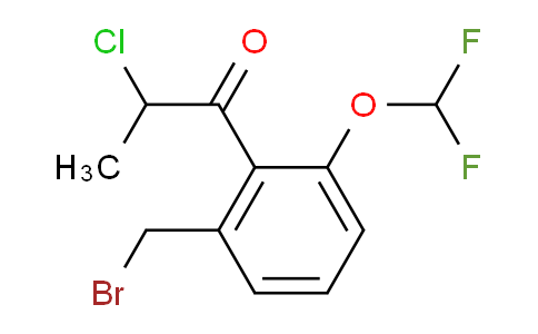 CAS No. 1803744-23-1, 1-(2-(Bromomethyl)-6-(difluoromethoxy)phenyl)-2-chloropropan-1-one