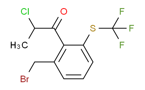 CAS No. 1804068-62-9, 1-(2-(Bromomethyl)-6-(trifluoromethylthio)phenyl)-2-chloropropan-1-one
