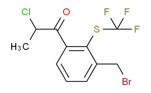 CAS No. 1804233-56-4, 1-(3-(Bromomethyl)-2-(trifluoromethylthio)phenyl)-2-chloropropan-1-one