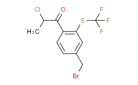 CAS No. 1806483-79-3, 1-(4-(Bromomethyl)-2-(trifluoromethylthio)phenyl)-2-chloropropan-1-one