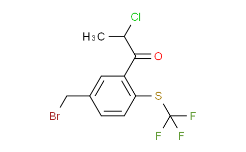 CAS No. 1806512-32-2, 1-(5-(Bromomethyl)-2-(trifluoromethylthio)phenyl)-2-chloropropan-1-one