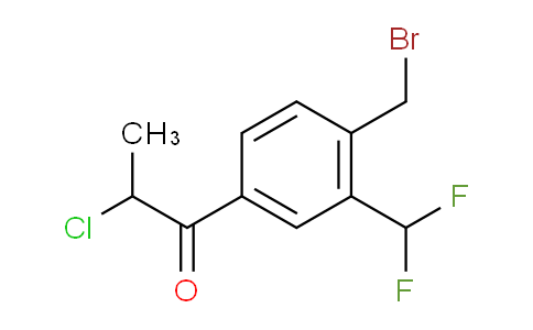 CAS No. 1806382-60-4, 1-(4-(Bromomethyl)-3-(difluoromethyl)phenyl)-2-chloropropan-1-one