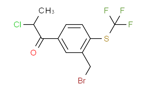 CAS No. 1805869-34-4, 1-(3-(Bromomethyl)-4-(trifluoromethylthio)phenyl)-2-chloropropan-1-one