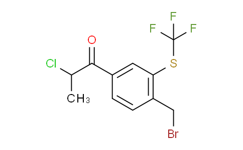 CAS No. 1804265-59-5, 1-(4-(Bromomethyl)-3-(trifluoromethylthio)phenyl)-2-chloropropan-1-one