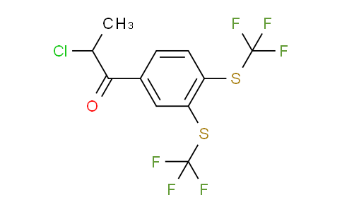 CAS No. 1803862-10-3, 1-(3,4-Bis(trifluoromethylthio)phenyl)-2-chloropropan-1-one