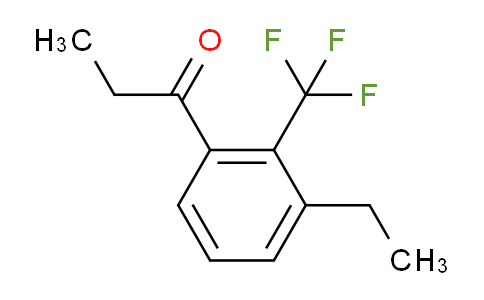 CAS No. 1804185-17-8, 1-(3-Ethyl-2-(trifluoromethyl)phenyl)propan-1-one