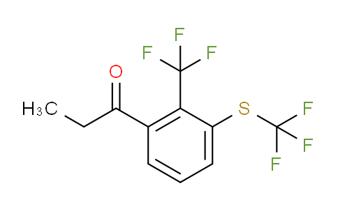 CAS No. 1806500-43-5, 1-(2-(Trifluoromethyl)-3-(trifluoromethylthio)phenyl)propan-1-one