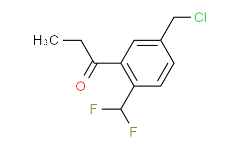CAS No. 1803872-27-6, 1-(5-(Chloromethyl)-2-(difluoromethyl)phenyl)propan-1-one