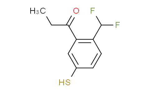 CAS No. 1806624-28-1, 1-(2-(Difluoromethyl)-5-mercaptophenyl)propan-1-one