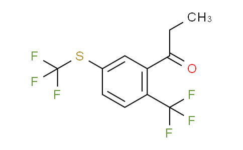 CAS No. 1804216-89-4, 1-(2-(Trifluoromethyl)-5-(trifluoromethylthio)phenyl)propan-1-one