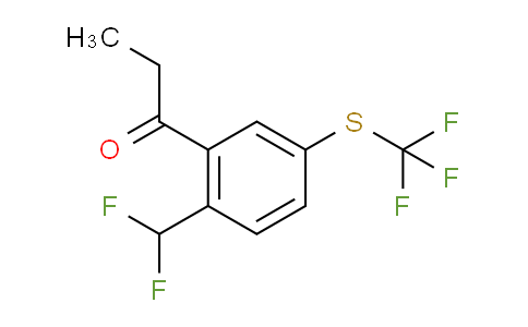 CAS No. 1805685-29-3, 1-(2-(Difluoromethyl)-5-(trifluoromethylthio)phenyl)propan-1-one